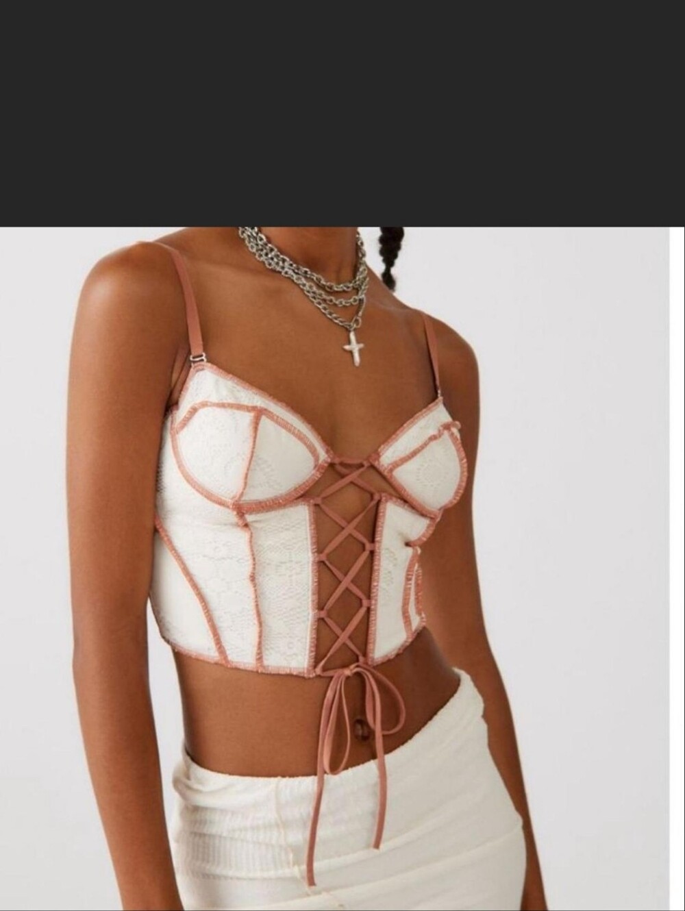 Urban Outfitters Lace-Up Corset Crop Top